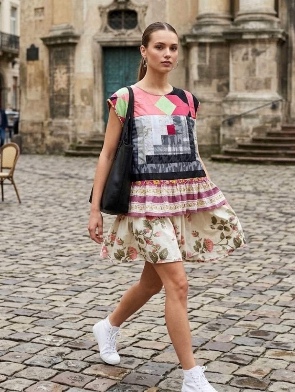 Upcycled Quilt-top Tunic Or Mini Dress L-XL Dont Throw It Out